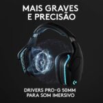 Headset Gamer Sem Fio Logitech G935 7.1 Dolby Surround com RGB LIGHTSYNC, Drivers de Áudio Avançados e Bateria Recarregável para PC, PlayStation, Xbox e Nintendo Switch - Imagem 3