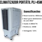 Climatizador De Ar Evaporativo Pólo Clima - 45 Litros - 110v - Imagem 6