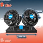 Ventilador De Painel 12v Duas Cabeças Automotivo Ajustavel Carro - Imagem 3