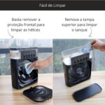 Climatizador e Ventilador 3 em 1, Portátil USB, Preto, LED, Bivolt 110v/220v, Mini Ar Condicionado Portátil, Umidificador Climatizador de Ar Com Tanque de Água Gelo, Purificador Escritório - Imagem 5