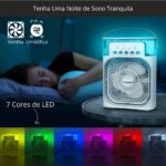 Climatizador e Ventilador 3 em 1, Portátil USB, Preto, LED, Bivolt 110v/220v, Mini Ar Condicionado Portátil, Umidificador Climatizador de Ar Com Tanque de Água Gelo, Purificador Escritório - Imagem 6