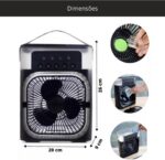 Climatizador e Ventilador 3 em 1, Portátil USB, Preto, LED, Bivolt 110v/220v, Mini Ar Condicionado Portátil, Umidificador Climatizador de Ar Com Tanque de Água Gelo, Purificador Escritório - Imagem 7