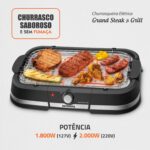 MONDIAL, Churrasqueira Elétrica, Preto, 2000W, 110V - CH-08-BI - Imagem 3
