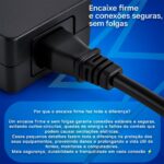 Cabo de Energia Tripolar 1,5 m 3 Pinos Padrão Brasileiro Compatível com PC, Monitor, Impressora, TV e Panela Elétrica Arroz Pressao Projetor Fonte Notebook - Imagem 5