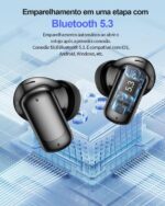 Fones de Ouvido Bluetooth Sem Fio 60 Horas de Reprodução Fones de Ouvido Esportivos IPX5 À Prova D'Água Fones de Ouvido de Graves Profundos para iOS Android, Preto - Imagem 5