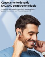 Fones de Ouvido Bluetooth Sem Fio 60 Horas de Reprodução Fones de Ouvido Esportivos IPX5 À Prova D'Água Fones de Ouvido de Graves Profundos para iOS Android, Preto - Imagem 7