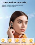 Fones de Ouvido Bluetooth Sem Fio 60 Horas de Reprodução Fones de Ouvido Esportivos IPX5 À Prova D'Água Fones de Ouvido de Graves Profundos para iOS Android, Preto - Imagem 9