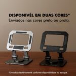 Suporte para Celular e Tablet de Mesa em Aço Carbono – Ajustável, Dobrável, Rotação 360°, Ergonômico e Reforçado para Home Office e Escritório - Imagem 5