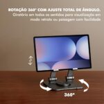 Suporte para Celular e Tablet de Mesa em Aço Carbono – Ajustável, Dobrável, Rotação 360°, Ergonômico e Reforçado para Home Office e Escritório - Imagem 6