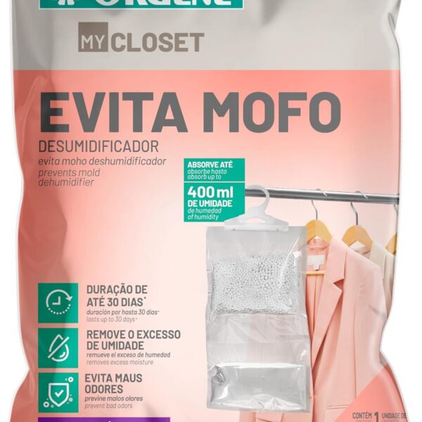 Ordene - Evita Mofo Desumidificador para Armário, Aroma de Lavanda, Pacote de 180g, Linha My Closet