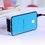 Aquecedor de segurança com economia de energia, mini portátil, sala de escritório, mesa de trabalho, aquecedor de ar elétrico, aquecedor de ar azul - Imagem 4