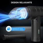 Aspirador de pó sem fio portátil coletor de pó doméstico 2 em 1 soprador de sucção,55000 RPM Espanador de ar comprimido/soprador de ar sem fio - Imagem 4