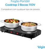 Fogão Elétrico Portátil Cooktop 2 Bocas Elgin - 110V - Imagem 2