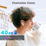 Fones Bluetooth 5.3 sem fio branco, 40h de bateria, USB-C, IPX6 e microfone para Android e iOS - Imagem 5