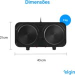 Fogão Elétrico Portátil Cooktop 2 Bocas Elgin - 110V - Imagem 5