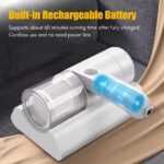 Aspirador de Colchão Compacto Aspirador de Mão Sem Fio Bateria Embutida 10KPa Sucção Poderosa para Limpeza de Almofadas de Cama Roupas Sofá Carpete - Imagem 3