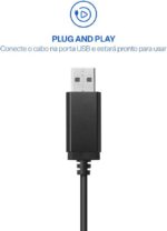 Headset Pro USB com Mic Preto Multi PH317: conforto, áudio nítido e praticidade plug and play para estudos, trabalho e games. - Imagem 6