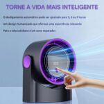 Ventilador de Mesa Recarregável, 100 Velocidades, Motor Turbo Silencioso, Ângulo 180°, Tela LED, Desligamento Automático, Montagem na Parede - Imagem 3