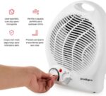 Good&Go Aquecedor Elétrico 127V Doméstico 1500W Portátil GG-AQ01 Branco Plástico Resistente - Imagem 3