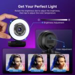 NexiGo N680E Pro, Webcam 4K com anel de luz - Imagem 4
