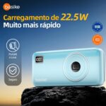 Power Bank Basike 20000mAh com carregamento rápido 22,5W, 3 saídas e proteção inteligente para mais energia em qualquer lugar. - Imagem 3