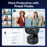 EMEET PIXY Dual-Camera AI-Powered PTZ Camera 4K, AI Tracking, PDAF&AI Autofocus 0.2s, 1/2.55'' Sensor, 3 Mics, Presets, Gesture Control, 4K Webcam for Streaming and OBS/Twitch/Switch 2 Compatible - Imagem 6