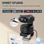 EMEET PIXY Dual-Camera AI-Powered PTZ Camera 4K, AI Tracking, PDAF&AI Autofocus 0.2s, 1/2.55'' Sensor, 3 Mics, Presets, Gesture Control, 4K Webcam for Streaming and OBS/Twitch/Switch 2 Compatible - Imagem 8