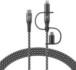Cabo 3 em 1 Ovvi Grafite: versatilidade, durabilidade e 2m de alcance para carregar iPhone, Android e mais. - Imagem 7