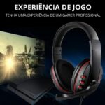 Headset Gamer Pro THREE BROTHERS com microfone omnidirecional, som imersivo e conforto para PC, PS4, PS5 e celular - Imagem 4