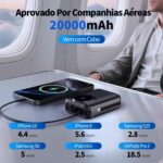 Power Bank 20000mAh 22.5W com Display LED: carga rápida e portátil para iPhone, Samsung e Android - Imagem 5