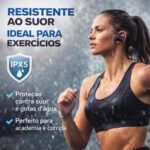 Fone Bluetooth Esportivo TWS com Gancho, IPX5 e Estojo Carregador para Corrida e Academia - Imagem 6