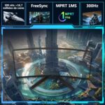 Monitor Gamer Curvo 27 polegadas Z-Edge, FHD 1080P, 300 Hz, 280 Hz e 240 Hz, monitor pc 1500R, MPRT de 1 ms, 2 portas DP 1.4 e 2 portas HDMI 2.0, Ajuste de Inclinação, Suporte VESA, Sem Bordas - Imagem 6