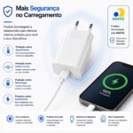 Carregador Turbo 30W Fast Power com cabo USB-C reforçado, compatível com iPhone 15/16/17 e Android, carregamento rápido seguro. - Imagem 3