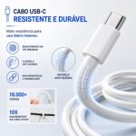 Carregador Turbo 30W Fast Power com cabo USB-C reforçado, compatível com iPhone 15/16/17 e Android, carregamento rápido seguro. - Imagem 4