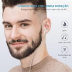 Fones USB-C Premium para iPhone e Galaxy: áudio cristalino, microfone e controle remoto, compatível com USB-C - Imagem 3
