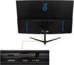 Monitor Gamer Curvo 27" Tela VA Full HD 1920x1080, 120Hz/1ms HDMI/VGA/DisplayPort, FreeSync, Padrão VESA, curvatura 1800R, para Jogos Trabalho Entretenimento - Imagem 5