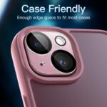 Proteção 9H HD para câmera do iPhone 15 e 15 Plus, case-friendly e fácil de instalar, pacote com 3 unidades JETech - Imagem 6