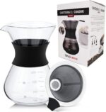 Cafeteira de vidro 400ml com coador para uso doméstico, prática e ideal para preparar café no dia a dia. - Imagem 4