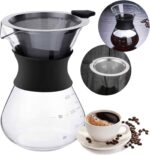 Cafeteira de vidro 400ml com coador para uso doméstico, prática e ideal para preparar café no dia a dia. - Imagem 6