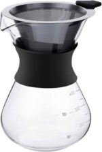 Cafeteira de vidro 400ml com coador para uso doméstico, prática e ideal para preparar café no dia a dia. - Imagem 7