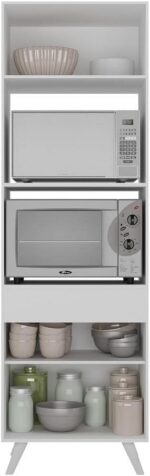 Paneleiro Veneza 2 portas 63cm: espaço para forno e micro-ondas, MDP resistente e acabamento acetinado. - Imagem 3