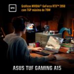 Notebook Gamer ASUS TUF A15 com RTX 3050, Ryzen 7 e tela 144Hz para alto desempenho em jogos. - Imagem 5