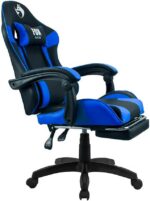 Cadeira Gamer Fox Racer Zerda Azul com apoio de pés, conforto ergonômico e reclinação de até 135° para jogar com mais bem-estar. - Imagem 3