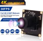 Câmera USB 4K com IMX317 e lente 170°, plug and play, microfone duplo para vídeo nítido em qualquer sistema. - Imagem 8