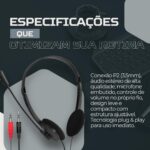 Fone de Ouvido Headset com Microfone Multimídia P2: conforto, áudio nítido e controle de volume para chamadas e jogos. - Imagem 3