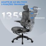 Cadeira de Escritório Ergonômica com apoio lombar duplo, conforto respirável e apoio para pés retrátil para home office e escritório - Imagem 4