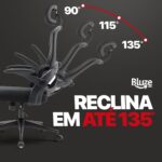 Cadeira de Escritório Ergonômica com Suporte Lombar e Encosto Respirável para mais conforto e produtividade. - Imagem 4