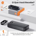 Basike Power Bank 20000mAh: carregamento rápido, cabos embutidos e proteção completa para iPhone e Android - Imagem 8