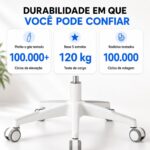 Cadeira de Escritório Ergonômica Cinza com suporte lombar, encosto ajustável e malha respirável para mais conforto no home office. - Imagem 9