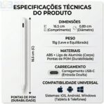 Caneta Stylus Touch Screen: alta precisão, sem delay, recarregável USB-C e compatível com iPad, Android e tablets. - Imagem 4